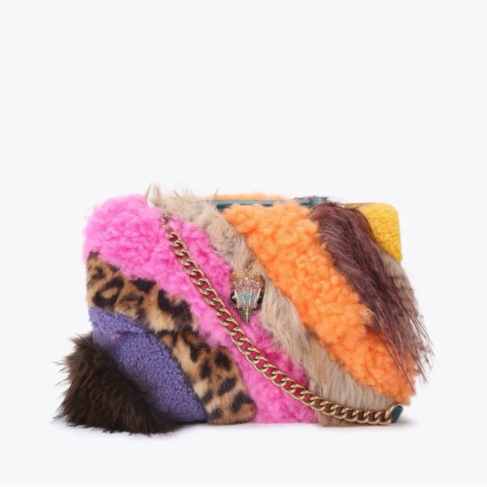 Kurt Geiger Faux Fur Large Kensington Shoulder Bag - Picture 2 of 8